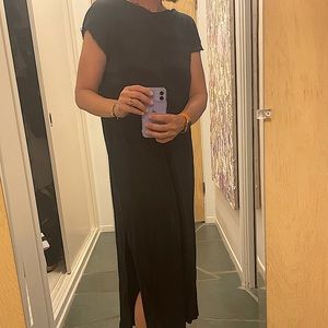 Black Crane black long dress